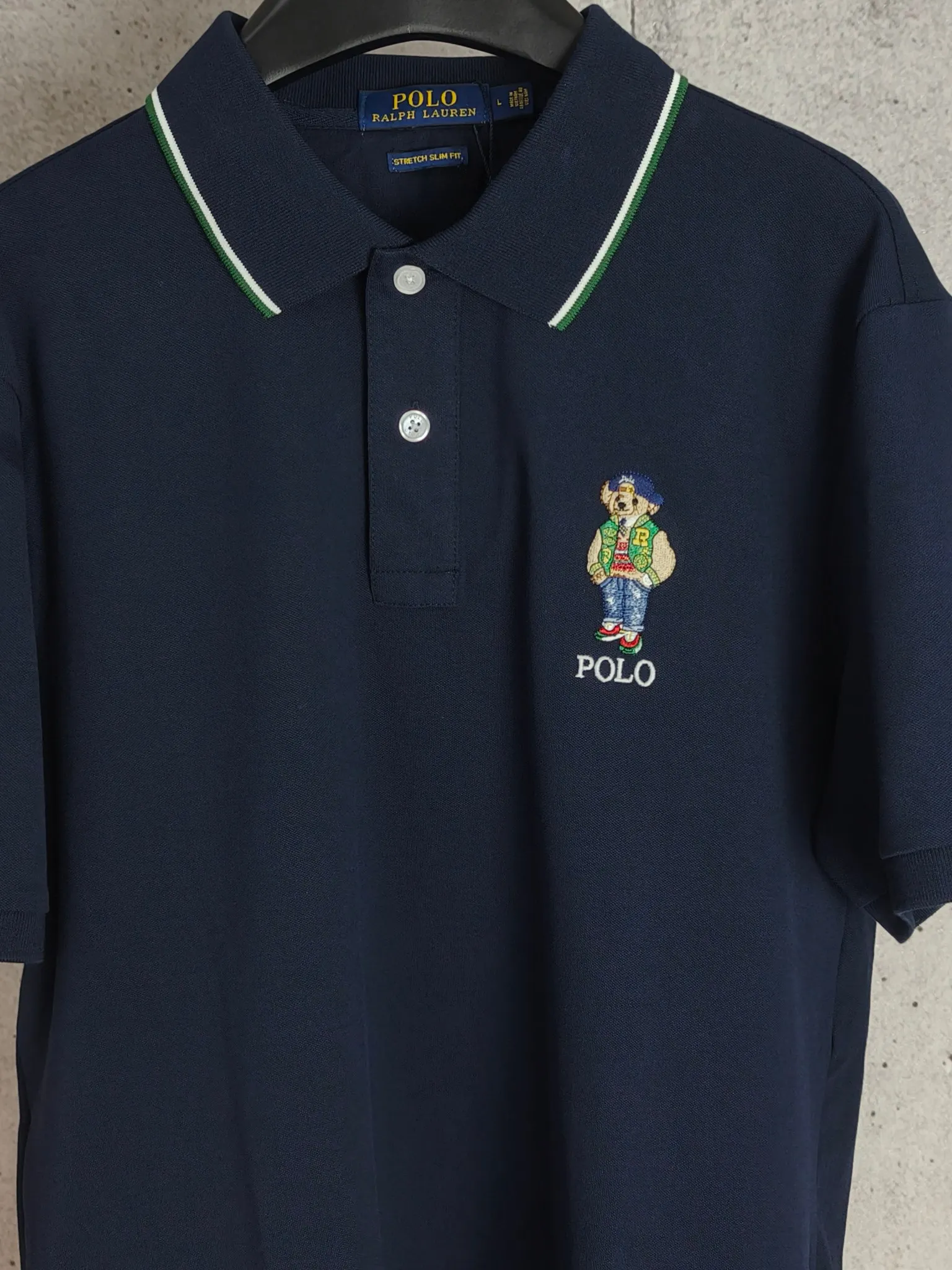 P180 Real shot quality High version Ralph Lauren embroidered polo shirt lapel short sleeves High-end quality Complete with three labels, comfortable and breathable, classic and simple, exquisite and fashionable, details show high-end quality Color: black navy blue Size: M-XXL